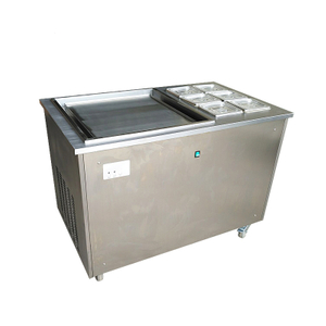Machine à crème glacée frite WF1120-6F - Casserole carrée simple 500 avec 6 conteneurs de garniture GN